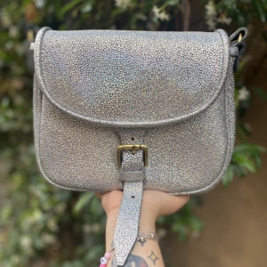 CATANA DI TOLFA IN PELLE GLITTER ARGENTO